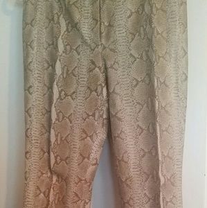 Paige Novick Leather Pants Snake print
